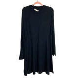 LOFT Black Wool Blend Slit Sleeve Sweater Dress- Size L