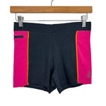 TASC Grey/Pink/Orange Biker/Yoga Shorts- Size XS