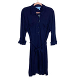 Draper James Navy Button Up Belted Dress- Size XL