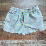 The Beaufort Bonnet Blue/Green/Yellow/Orange Plaid Swim Shorts- Size 18-24M