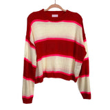 Pink Lily Don't Prove I'm Right Red And Pink Stripe Sweater - Size M (Sold Out Online!)