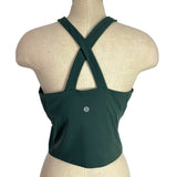 Lululemon Olive Front Keyhole Built in Shelf Bra Cropped Tank- Size 14