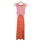 No Brand (Amazon) Pink/Orange Cutout Ribbed Tank Dress - Size XL