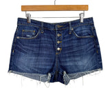 Universal Thread Dark Wash Button Fly High Rise Shortie Jean Shorts- Size 10/30
