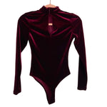 Odette Gomes Velvet Mock Neck Keyhole Back Bodysuit- Size ~XS (we have matching pants/no size tag, fits like XS)