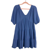 Aerie Blue V-Neck Back Tie Dress- Size S