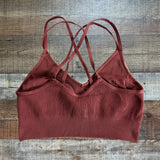 Aerie Wine Ribbed Sports Bra- Size S
