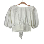 Abercrombie & Fitch White Front Tie Puff Sleeve Top - Size S