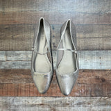 Open Edit Silver Ballet Flats- Size 9