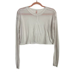 Free People Movement White Ribbed Sheer with Back Cut Out Crop Top- Size S (see notes)