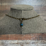 No Brand Blue Glittery Circle Necklace