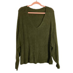 Cupshe Olive V-Neck Sweater- Size S