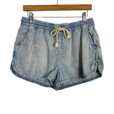 Aerie Light Wash Drawstring Chambray Shorts- Size M