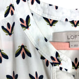 LOFT Multi-Color Firefly Button Front Roll Tab Sleeves Top- Size M (see notes)