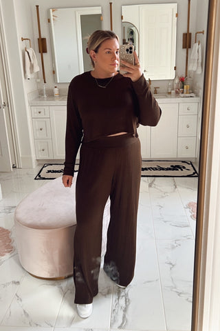 Abercrombie & Fitch Chocolate Ribbed Lounge Pants-Size XL (we have matching top, sold out online)