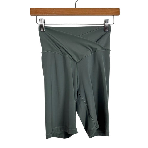 Aerie Sage Green Cross Waist Biker Shorts - Size M