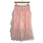 Cupshe Light Pink Tulle Mesh Elastic Waist Tiered Skirt- Size M (sold out online)