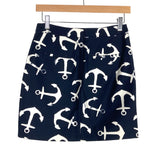 J. Crew Dark Navy/White Anchor Mini Skirt- Size 0