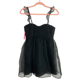 Buddy Love Black Mesh Swiss Dot Overlay Dress NWT- Size S