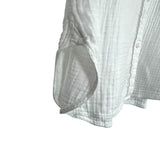 J Crew Classic White Gauze Side Slit Button Up Top-Size 14