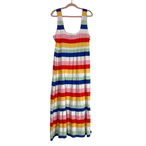 J Crew Colorful Striped Tank Dress- Size L