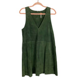 Free People Green Cow Suede V-Neck Dress- Size M (see notes)