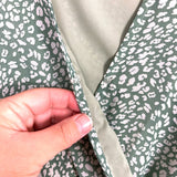 Kirundo Green/White Pattern Surplice with Front Tie Ruffle Dress- Size XL