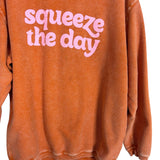 Chicka-d Faded Orange Ribbed Squeeze the Day Sweatshirt- Size S (see notes)