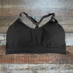 Bamboobies Black with Back Keyhole Racerback Padded Nursing Bra- Size L