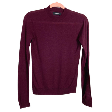Naadam Plum Cashmere Silk Blend Lightweight Sweater-Size XS
