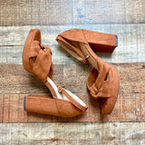 Loft Brown Suede Ankle Strap Block Heels- Size 7 (see notes)