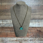 No Brand Blue Glittery Circle Necklace