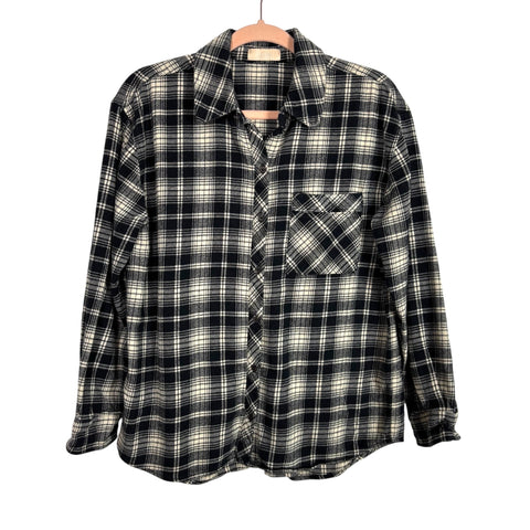 Nuuds Black/Cream Boyfriend Flannel - Size S