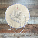 Ruffle Butts White/Blue Stripped Hat - Size 0-12M