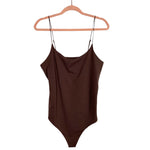 Nuuds Brown Cami Thong Bodysuit-Size XL