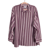 Madewell Mauve/Pink/White Striped Oversized Button Up- Size XL (see notes, sold out online)