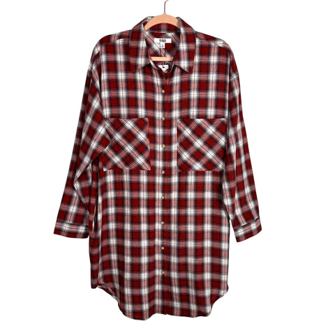 BB Dakota Red Plaid Shirt Dress NWT - Size S