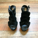 Steve Madden Black Ricki Suede Platform High Heel Sandals- Size 7 (see notes)