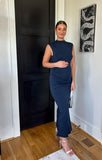 Abercrombie & Fitch A&F Modal-Blend Collection Navy Blue Fitted Dress - Size S Tall