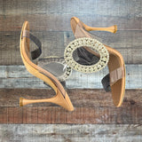 Manolo Blahnik Clear Double Strap with Crystal Ring Buckle Heels- Size 36.5 (sold out online)