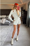 Abercrombie & Fitch Cream Ribbed Cut Out Mock Neck Bodysuit- Size S (see notes)