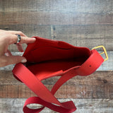 Madewell Red Cow Leather Magnetic Closure Shoulder Bag