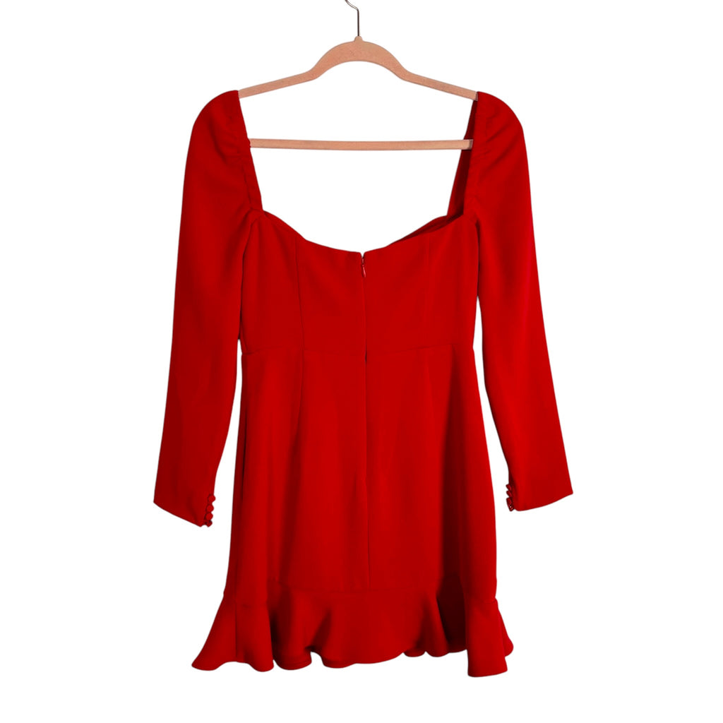 red mini satin dress self-portrait Fine Lace Pearl Mini Dress in Red