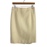 J. Crew Cream 100% Wool with Back Slit No. 2 Pencil Skirt- Size ~4 (see notes, tag is size 6, but the skirt has been altered and taken in, see photos)
