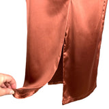 Petal + Pup Rust Satin One Shoulder with Back Slit Luella Midi Dress- Size 4