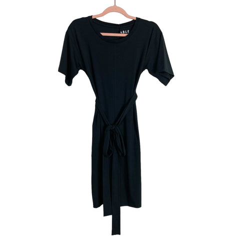 ABLE Black Sara Relaxed T-Shirt Belted Dress NWT- Size XS