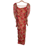 Alamour Floral Mesh Overlay Cinched Dress- Size S