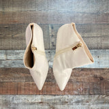 RAYE White Leather Stiletto Booties- Size 9 (see notes)