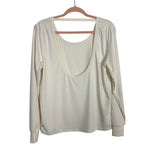 LINC Cream Scoop Back Top - Size S