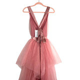 AURA Pink Satin Trim Back Tie Tulle Dress NWT- Size M